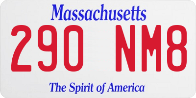 MA license plate 290NM8