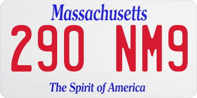 MA license plate 290NM9
