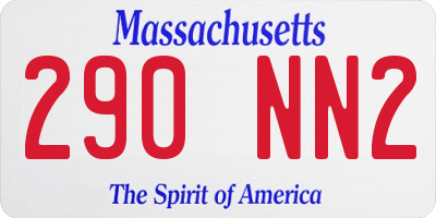 MA license plate 290NN2