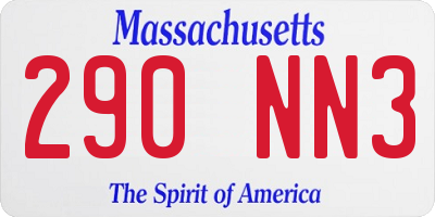 MA license plate 290NN3