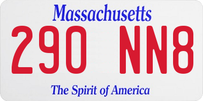 MA license plate 290NN8