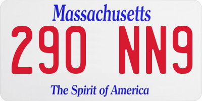 MA license plate 290NN9