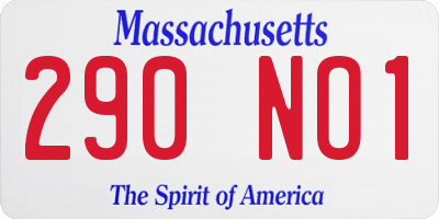 MA license plate 290NO1