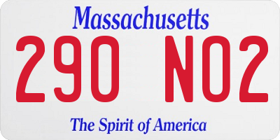 MA license plate 290NO2