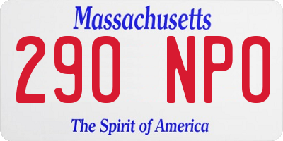 MA license plate 290NP0
