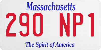 MA license plate 290NP1