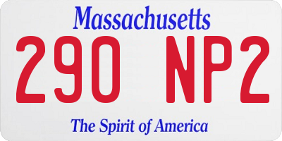 MA license plate 290NP2