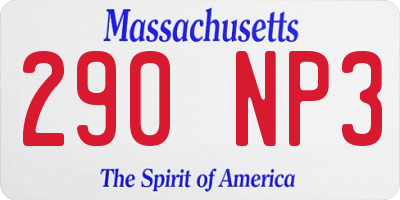 MA license plate 290NP3