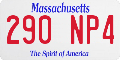 MA license plate 290NP4