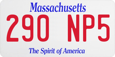 MA license plate 290NP5