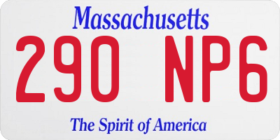 MA license plate 290NP6