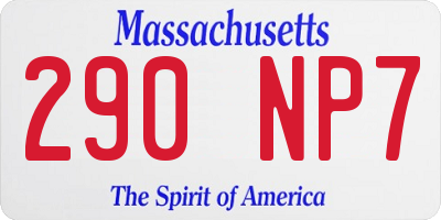 MA license plate 290NP7