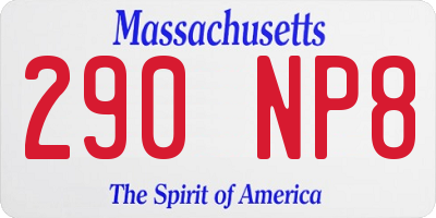 MA license plate 290NP8