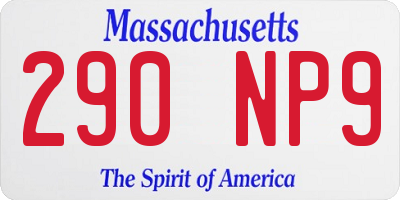 MA license plate 290NP9