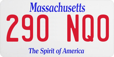 MA license plate 290NQ0