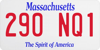 MA license plate 290NQ1