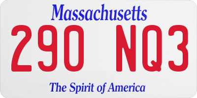 MA license plate 290NQ3