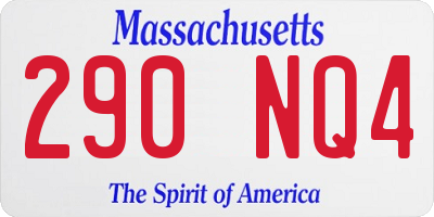 MA license plate 290NQ4