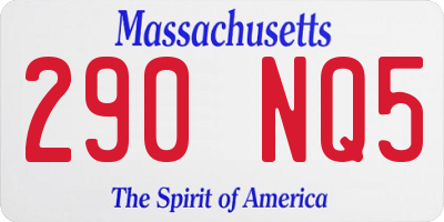 MA license plate 290NQ5