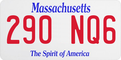 MA license plate 290NQ6