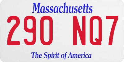 MA license plate 290NQ7