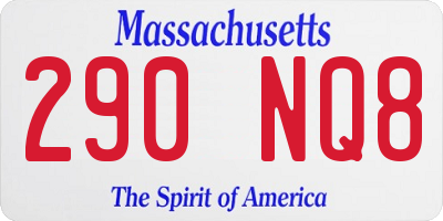 MA license plate 290NQ8
