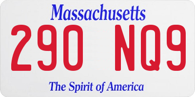 MA license plate 290NQ9