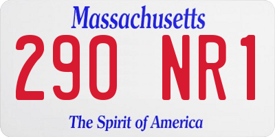 MA license plate 290NR1