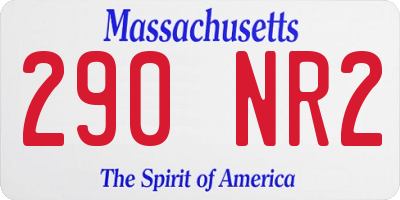 MA license plate 290NR2
