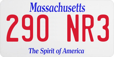 MA license plate 290NR3