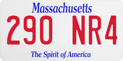 MA license plate 290NR4