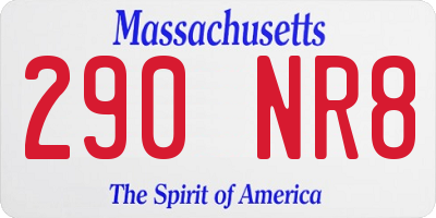 MA license plate 290NR8