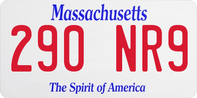 MA license plate 290NR9