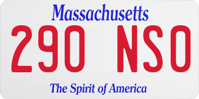MA license plate 290NS0