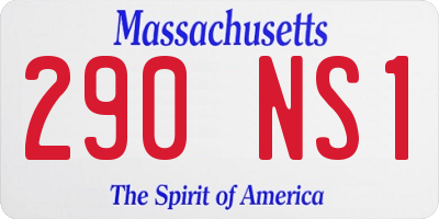 MA license plate 290NS1