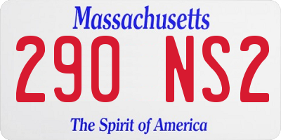 MA license plate 290NS2