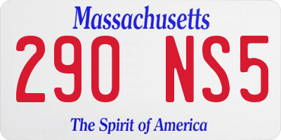 MA license plate 290NS5