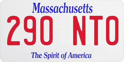 MA license plate 290NT0