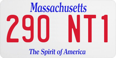 MA license plate 290NT1