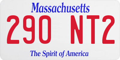 MA license plate 290NT2