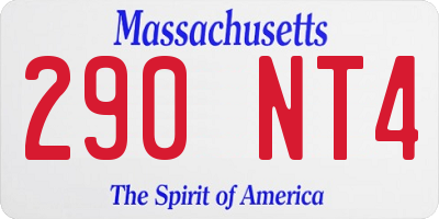 MA license plate 290NT4
