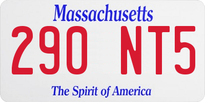 MA license plate 290NT5