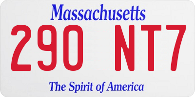 MA license plate 290NT7