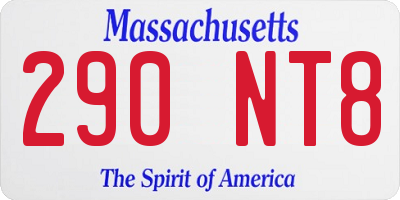 MA license plate 290NT8
