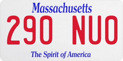 MA license plate 290NU0