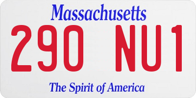 MA license plate 290NU1