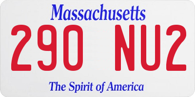 MA license plate 290NU2