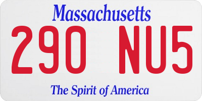 MA license plate 290NU5
