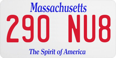 MA license plate 290NU8