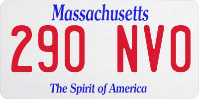 MA license plate 290NV0
